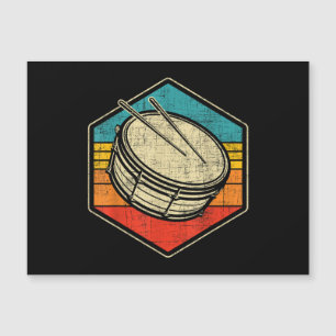 Retro Vintage-Schnarrtrommel - Marschierende Band Magnetkarte