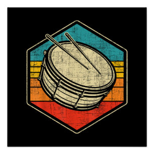 Retro Vintage-Schnarrtrommel - Marschierende Band Poster