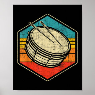Retro Vintage-Schnarrtrommel - Marschierende Band- Poster