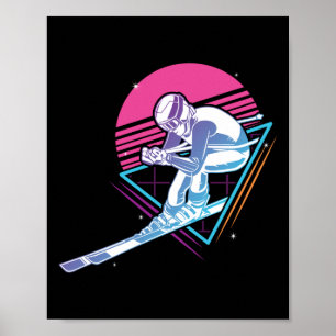 Retro Vintage Schnee 80er Ski Poster