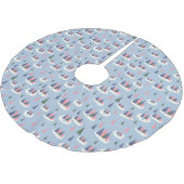 Retro Vintage Schnee Polyester Weihnachtsbaumdecke (Schrägansicht)