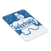 Retro-Vintage-Schneemann-Feiertag Magnet (Rechte Seite)