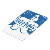 Retro-Vintage-Schneemann-Feiertag Magnet (Linke Seite)