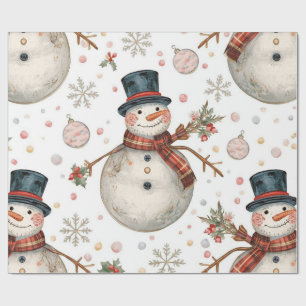 Retro-Vintage-Schneemann Süße Weihnachten Geschenkpapier