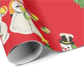 Retro Vintage Schneemänner Geschenkpapier (Rolleneckpunkt)