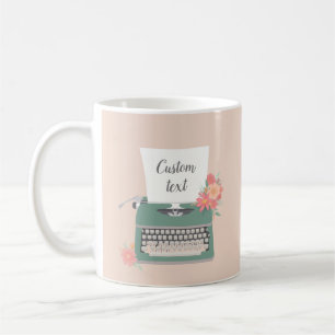 Retro Vintage Schreibmaschine & Blume & kundenspez Kaffeetasse