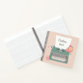 Retro Vintage Schreibmaschine & Blume & kundenspez Notizblock (Innenseite)