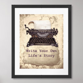 Retro Vintage Schreibmaschine, die Ihr eigenes Leb Poster