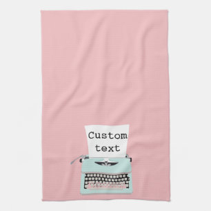 Retro Vintage Schreibmaschine und Papierdesign Geschirrtuch
