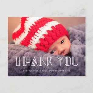 Retro-Vintage-Schrift Danksagung zur Babyparty Postkarte
