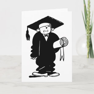 Retro Vintage Schwarz-Weiß Lustiger Absolvent Karte