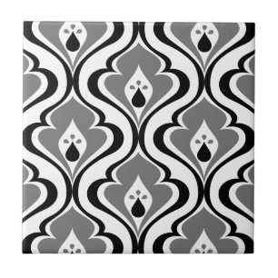 Retro Vintage Schwarz-weiße DIY Keramik Tile Fliese