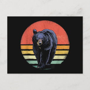 Retro Vintage Schwarzbär Feiertagspostkarte