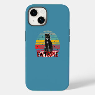 Retro Vintage Schwarze Katze Igitt Leute iPhone 14 Hülle
