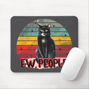 Retro Vintage Schwarze Katze Igitt Leute Mousepad