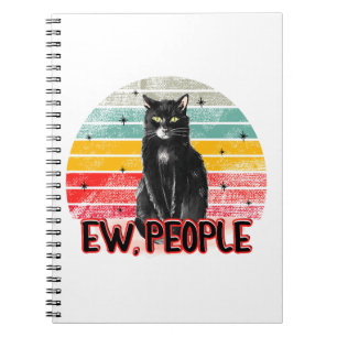 Retro Vintage Schwarze Katze Igitt Leute Notizblock
