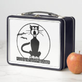 RETRO-VINTAGE SCHWARZE KATZE-JAWNING-METALLLUNCHBO METALL BROTDOSE (Beispiel)