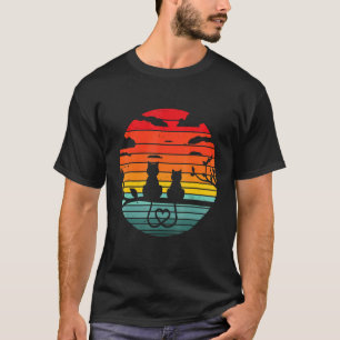 Retro Vintage Schwarze Katze Katzen Kätzchen Hoppl T-Shirt