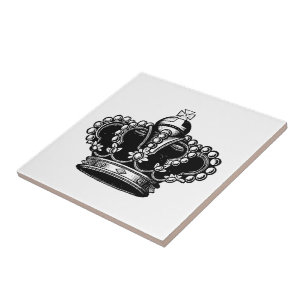 Retro Vintage schwarze u. weiße schöne königlic Fliese