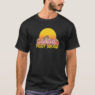 Retro Vintage Schweine Squad, Lustiger Bauernhofti T-Shirt