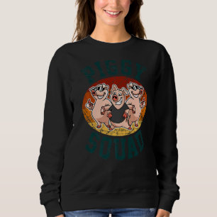 Retro-Vintage-Schweine-Trupp, Lustiger Bauernhof-T Sweatshirt