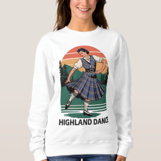 Retro Vintage Scottish Highland Dance Design gift  Sweatshirt