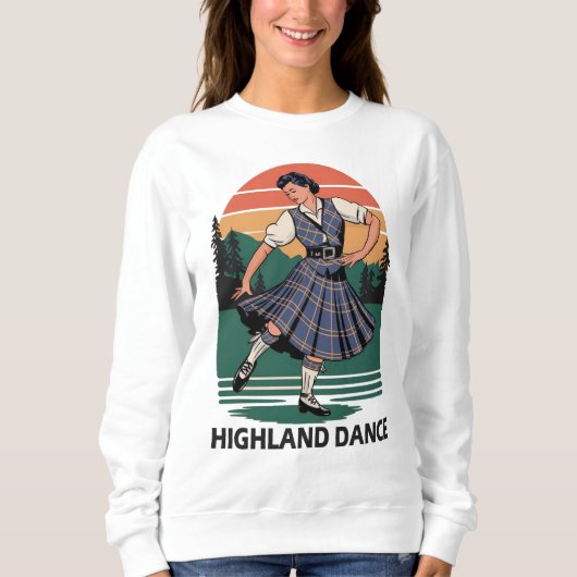 Retro Vintage Scottish Highland Dance Design gift  Sweatshirt (Vorderseite)