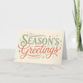 Retro Vintage Season’s Greetings Christmas Feiertagskarte