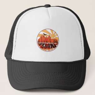 Retro Vintage Sedona Arizona Hiking Sunset Dawn So Truckerkappe