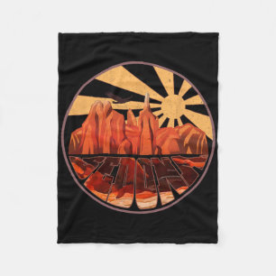 Retro Vintage Sedona Arizona T-Shirt Wandern Sonne Fleecedecke
