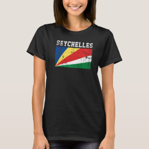 Retro Vintage Seychellen-Flagge Seychellois-Wurzel T-Shirt