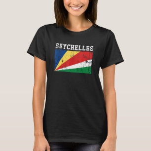 Retro Vintage Seychellen-Flagge Seychellois-Wurzel T-Shirt
