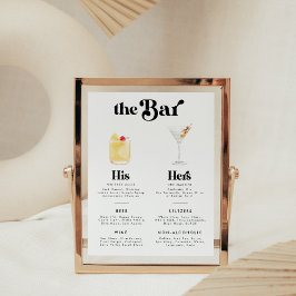 Retro Vintage Signatur Drinks Bar Menu Poster