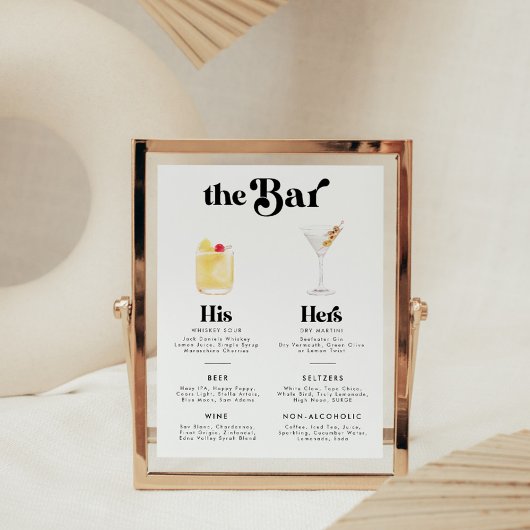 Retro Vintage Signatur Drinks Bar Menu Poster