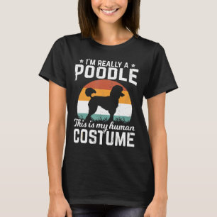 Retro Vintage Silhouette Pudel Halloween Kostüm T-Shirt
