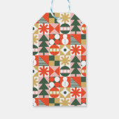 Retro Vintage skandinavische Weihnachten Geschenkanhänger (Rückseite)