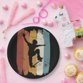 Retro-Vintage-Skateboard Pappteller (Party)