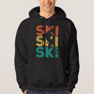 Retro-Vintage-Ski-Geschenk für Skifahrer Hoodie