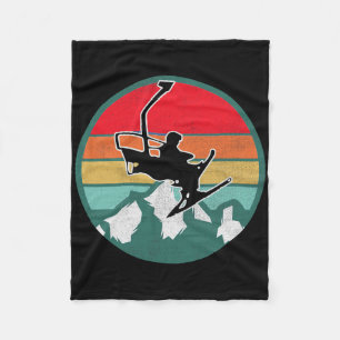Retro-Vintage-Ski-Geschenke für Skifahrer 1 Fleecedecke