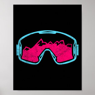 Retro Vintage Ski Snowboard Brille 80er 90er Skifa Poster