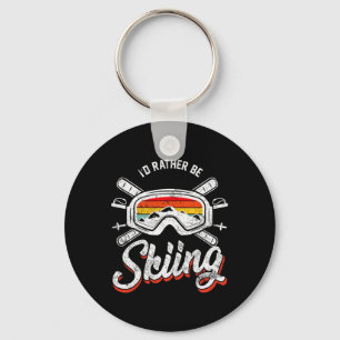 Retro Vintage Skifahren Mein Leben Fährt Bergab Schlüsselanhänger
