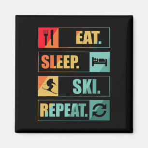Retro Vintage Skifahren Schnee Geschenke für Skifa Magnet