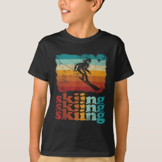 Retro Vintage Skifahren Ski-Liebhaber Skifahren T-Shirt