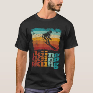 Retro Vintage Skifahren Skiliebhaber Skifahren T-Shirt