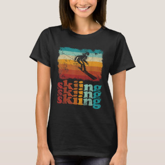 Retro Vintage Skifahren Skiliebhaber Skifahren T-Shirt