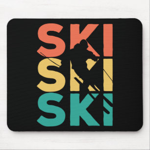 Retro Vintage Skigeschenk für Skifahrer Mousepad