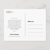 Retro Vintage SkriptWedding Vielen Dank Postkarte (Rückseite)