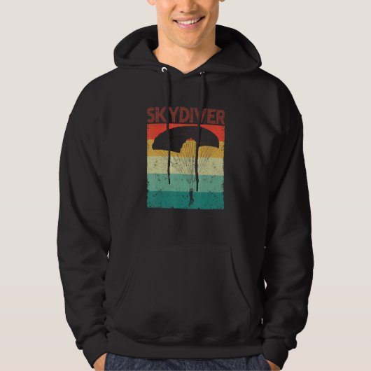 Retro Vintage Skydiver Skydiving Lover Parachuting Hoodie (Vorderseite)