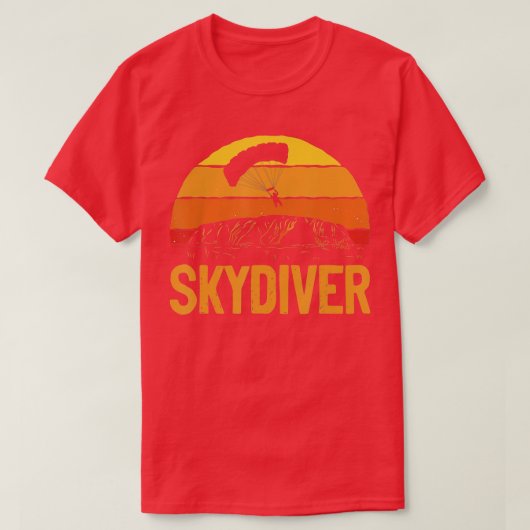 Retro Vintage Skydiver Skydiving Parachuting Skydi T-Shirt (Design vorne)