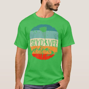 Retro Vintage Skydiver Skydiving Parachuting Skydi T-Shirt